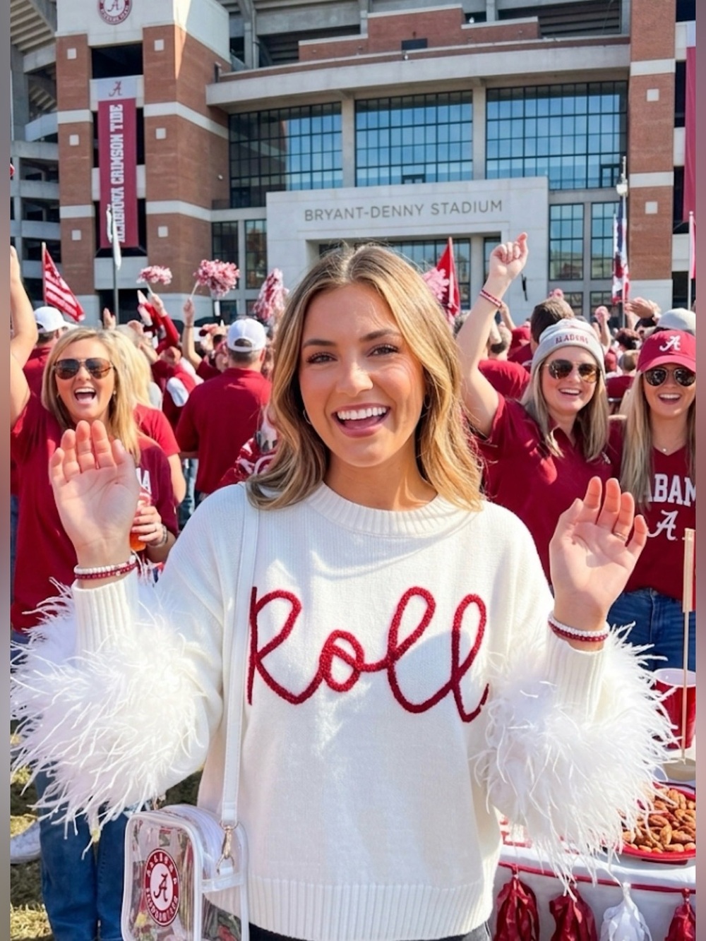 New! Queen of Sparkles Glitter Script “Roll” Feather Crewneck Sweater